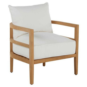 Teak wood garden furniture arm chair with cushion for outdoor furniture