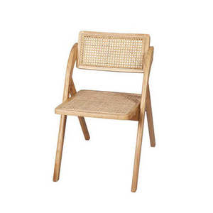 Luxury Patio Folding Garden Chair Rattan Wood Frame Outdoor Furniture Dining Restaurant Dining Event Chair Wholesale