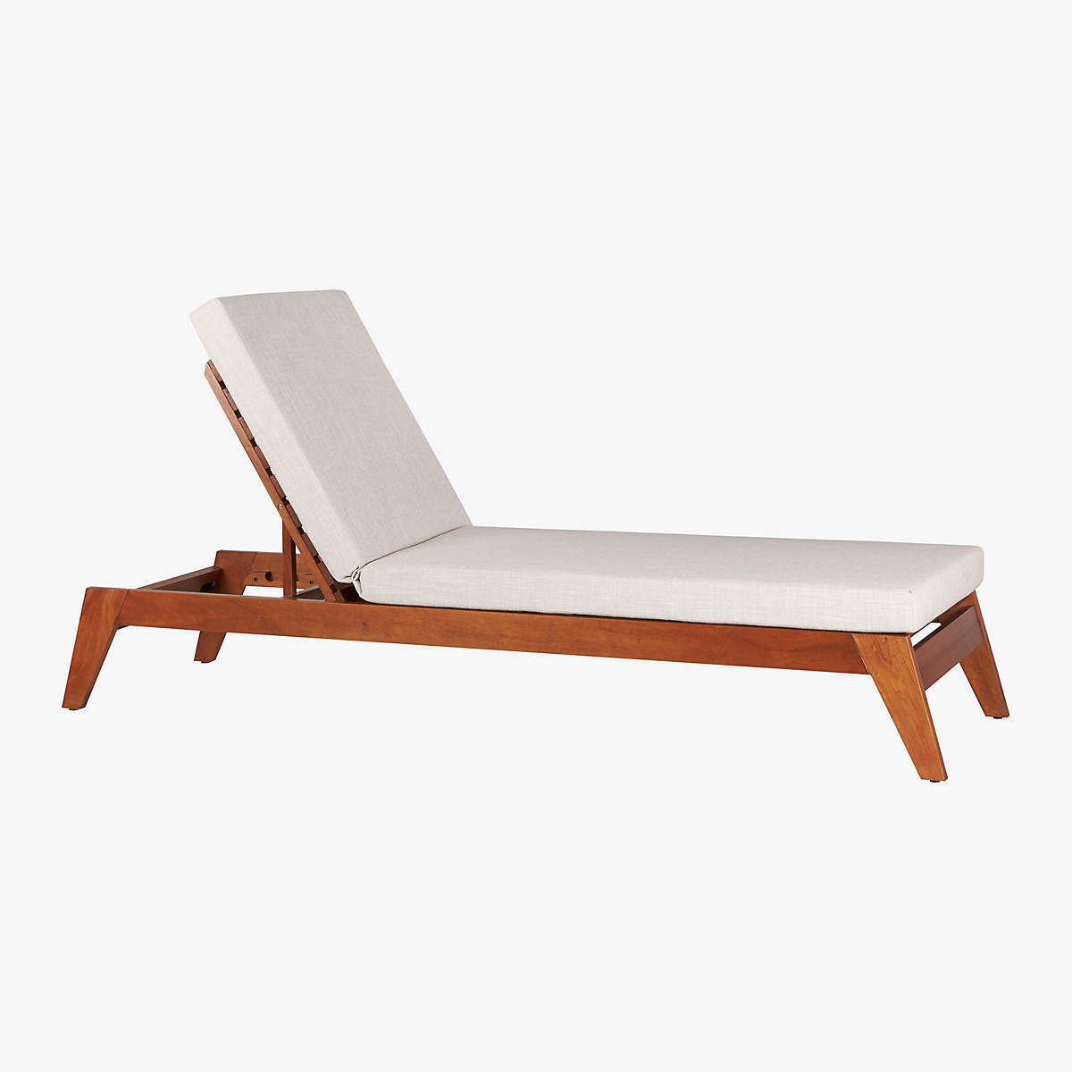 Sun Lounger For Outdoor Furniture Solid Teak Wood Sunbed With White Water Resistance Cushion Beach Chair  Hotel Furniture