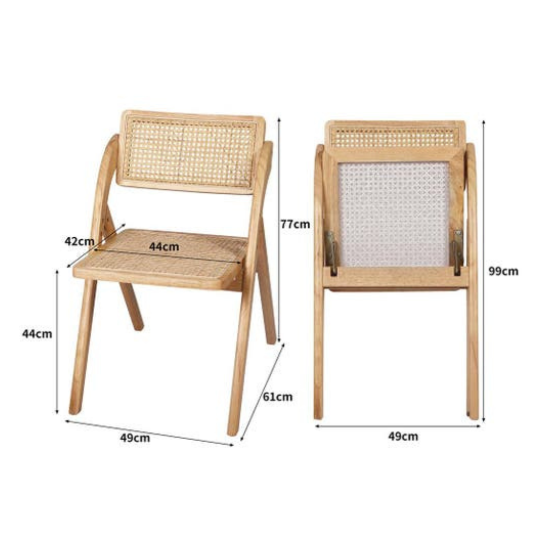 Luxury Patio Folding Garden Chair Rattan Wood Frame Outdoor Furniture Dining Restaurant Dining Event Chair Wholesale