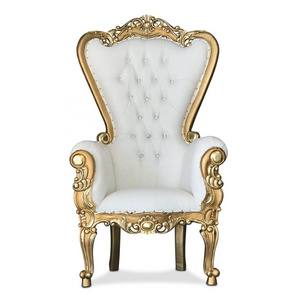 King Throne Chair Luxurious Living Room Chair With Gold Carving Made Of Solid Wood