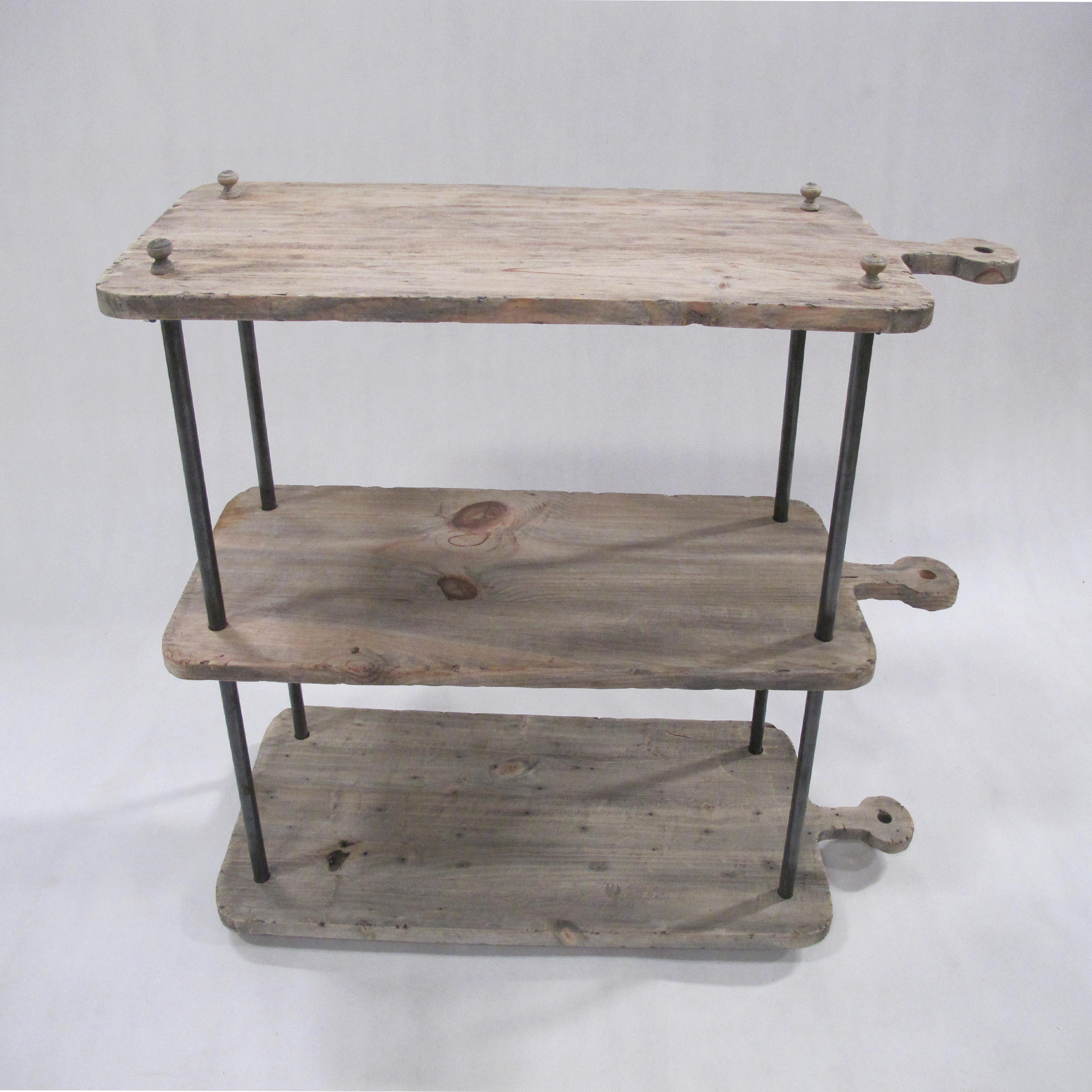 Solid Wood Shoe Rack With Iron Support Rustic Design For Home Furniture Wooden Rack Furniture