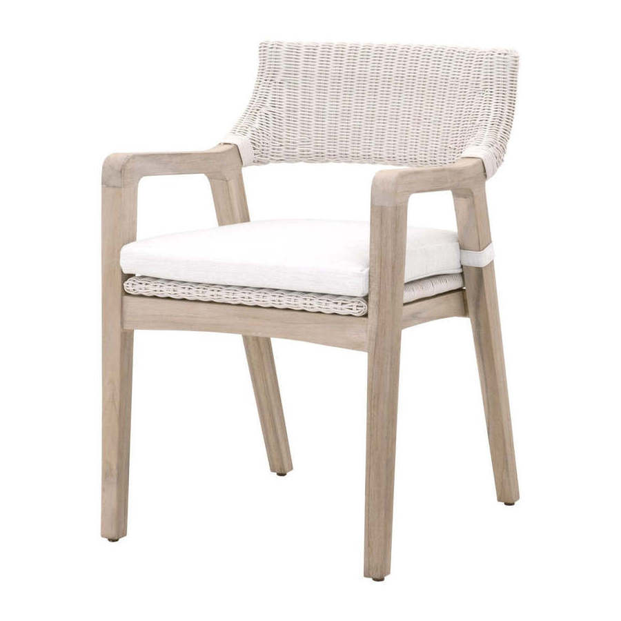 Rattan Wicker and Solid Wood Armchair Luxurious Garden Chair Outdoor Dining Chair Restaurant Furniture Beach Chair Wholesale