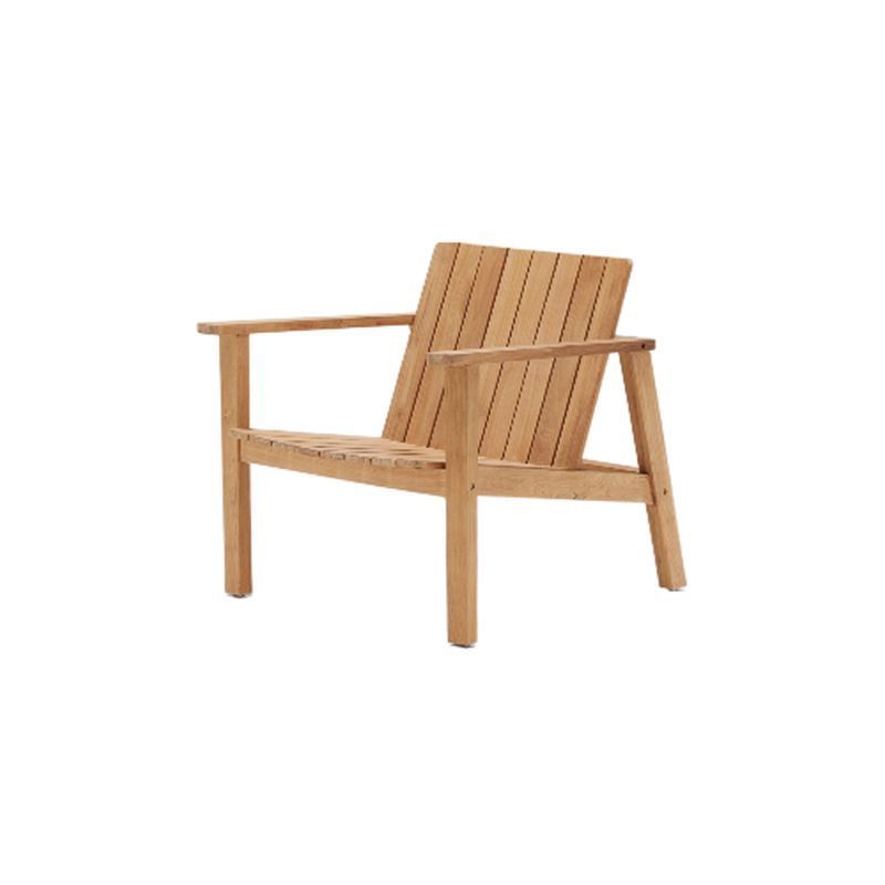 Natural Color Teak Wood Low Chair with Ottoman Leisure Chair Beach Chair Outdoor Garden Furniture Wholesale