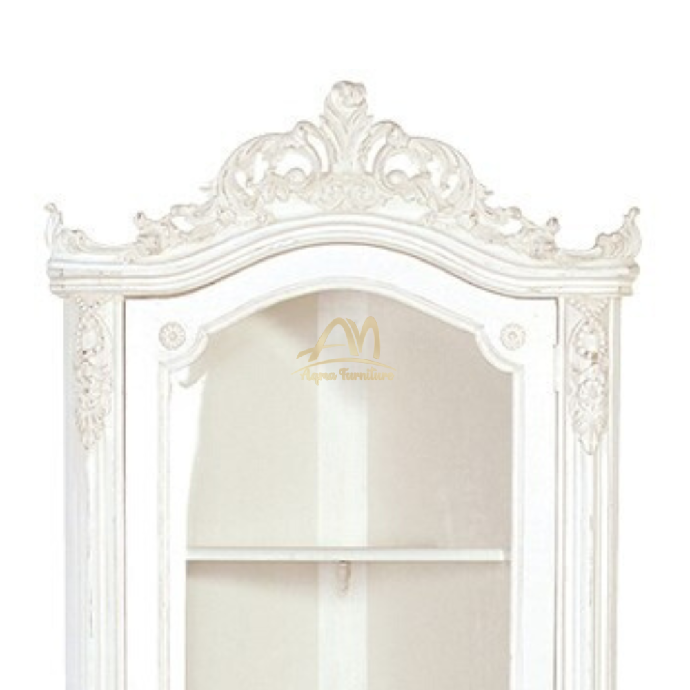 Wardrobe Glass Door White Cabinet Made From Solid Wood With French Style Wardrobes Living Room Furniture