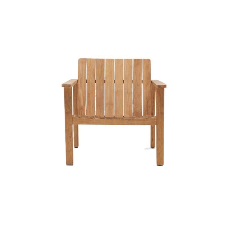 Natural Color Teak Wood Low Chair with Ottoman Leisure Chair Beach Chair Outdoor Garden Furniture Wholesale