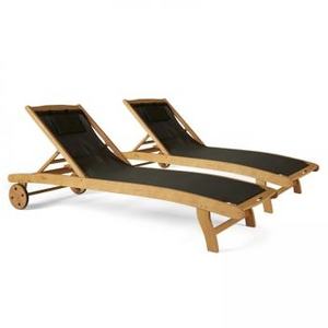 Swimming Pool Chaise Lounge Wooden Outdoor Furniture Sun Lounge Chair Seat Beach Modern Style For Hotel Cottage Villa Dubai