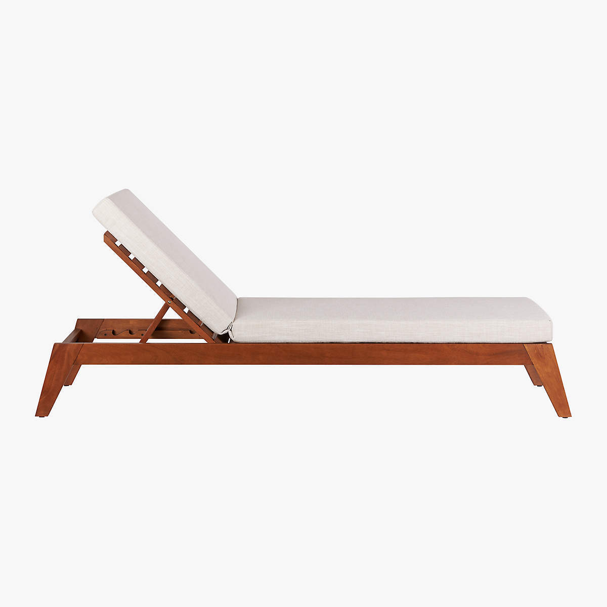 Sun Lounger For Outdoor Furniture Solid Teak Wood Sunbed With White Water Resistance Cushion Beach Chair  Hotel Furniture