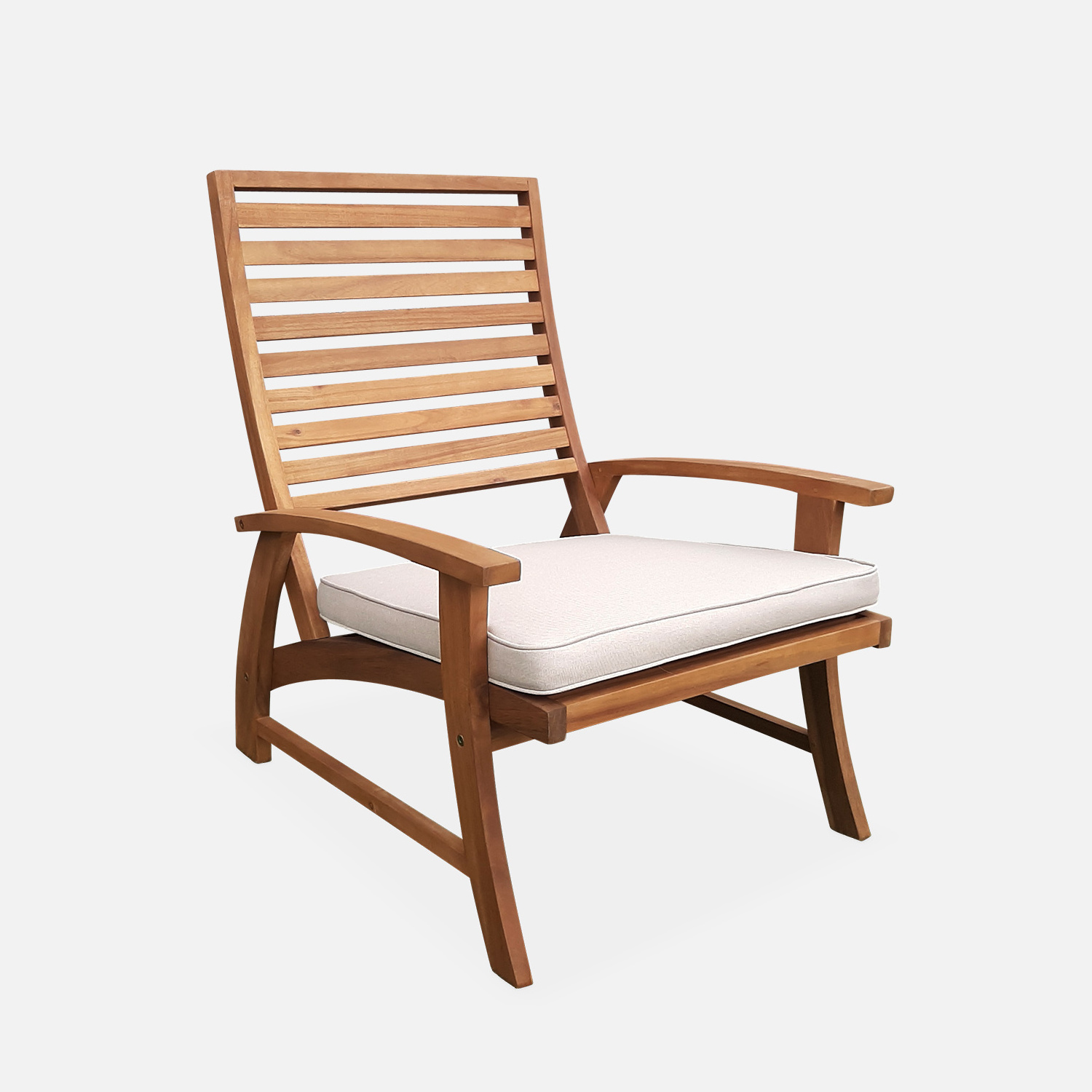 Wholesale Outdoor Furniture Slatted Chair with Footrest Teak Wood Patio Furniture Wholesale