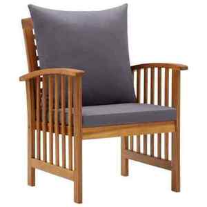 Vidaxl Patio Chairs With Cushions 2 Pcs Acacia Wood Usa