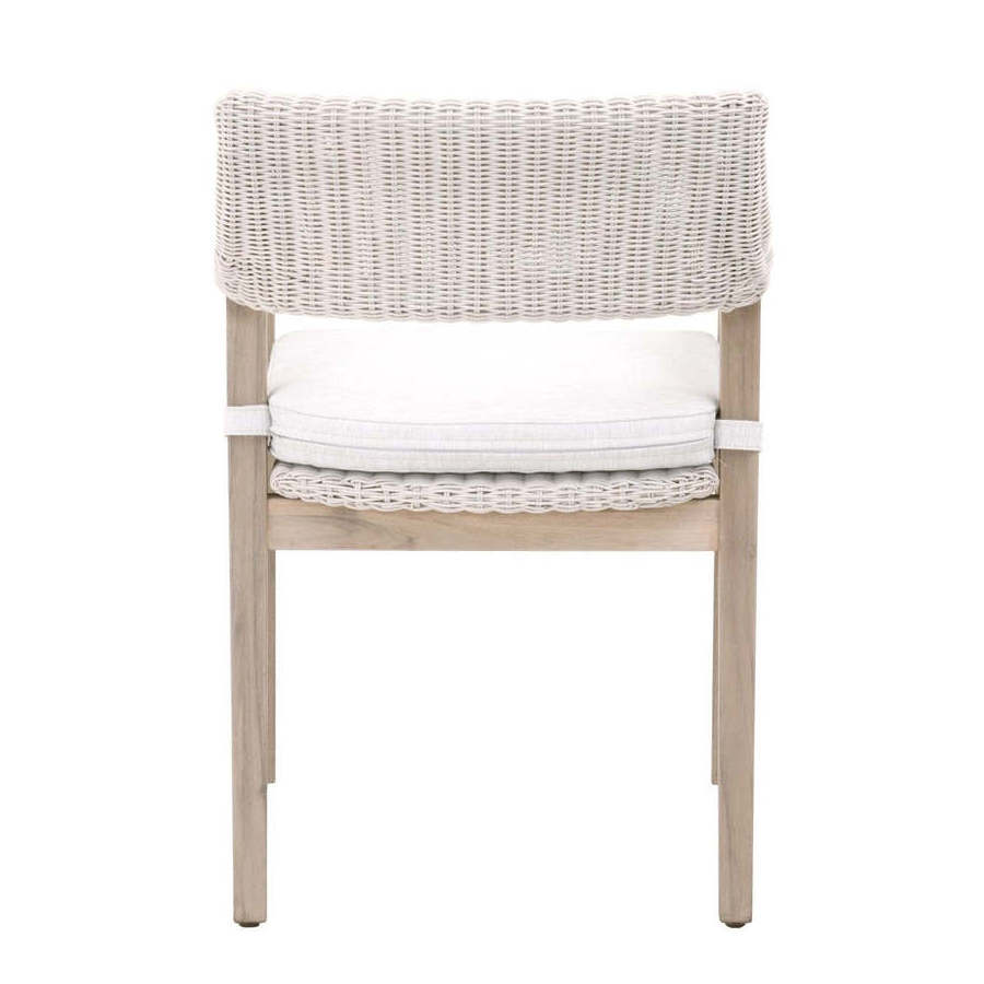 Rattan Wicker and Solid Wood Armchair Luxurious Garden Chair Outdoor Dining Chair Restaurant Furniture Beach Chair Wholesale