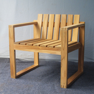 Outdoor garden chairs made of teak wood with natural color finish