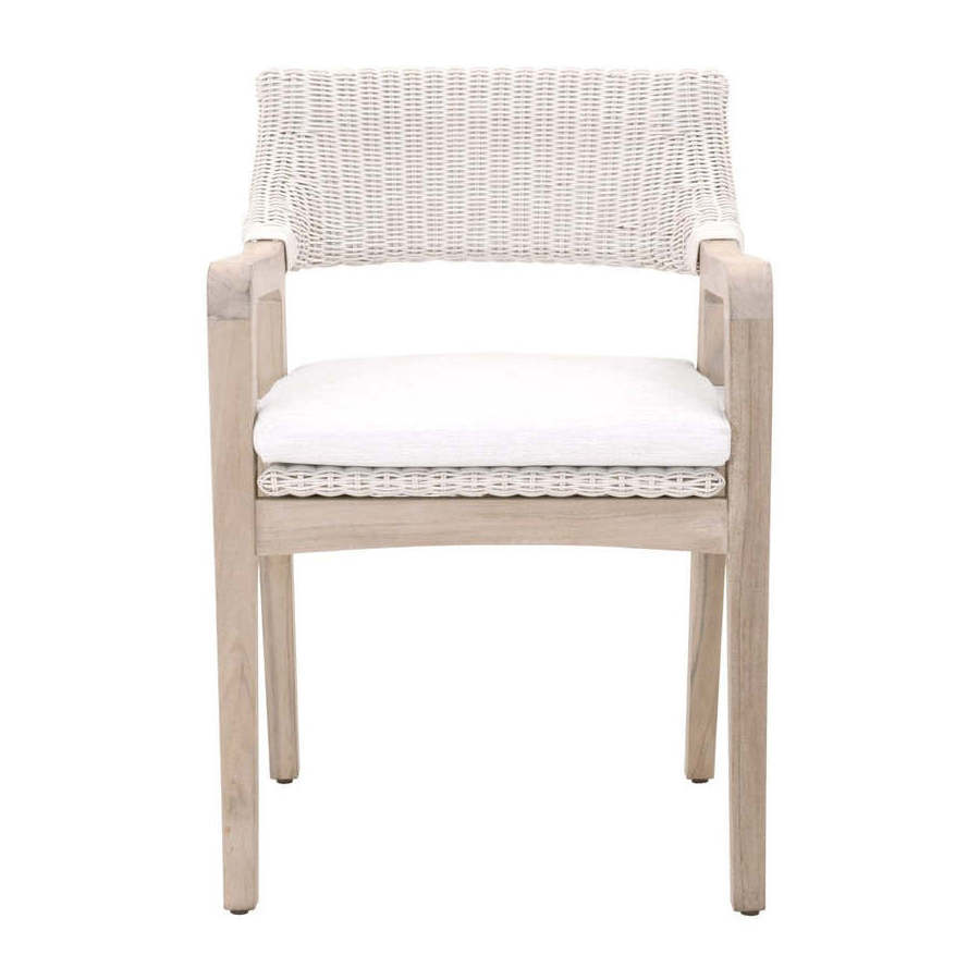 Rattan Wicker and Solid Wood Armchair Luxurious Garden Chair Outdoor Dining Chair Restaurant Furniture Beach Chair Wholesale