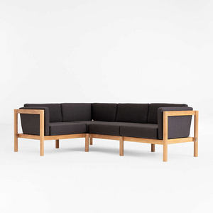 teak garden L shape sectional sofa made from solid wood