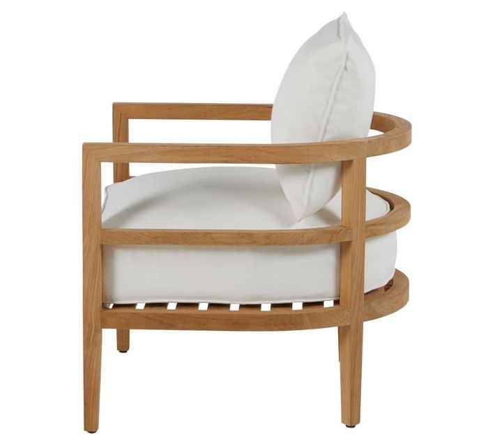 Teak wood garden furniture arm chair with cushion for outdoor furniture