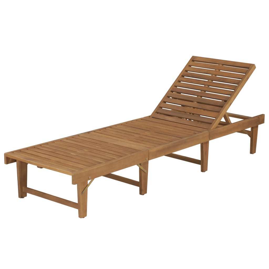 Swimming Pool Chaise Lounge Wood Outdoor Furniture Sun Lounge Chair Seat Beach Steel Stainless Surface Packing Modern