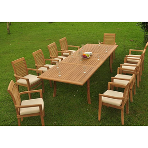 jepara teak stacking chair outdoor teak wood furniture set - 10 chair for dining set outdoor