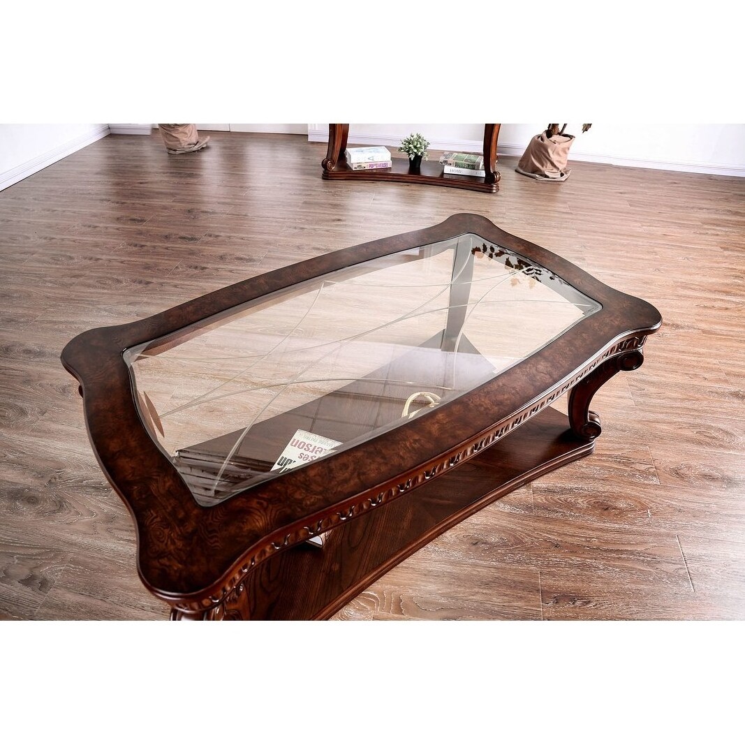 High Quality Classic Furniture European Living Room Antique Mahogany Solid Wooden Coffee Table