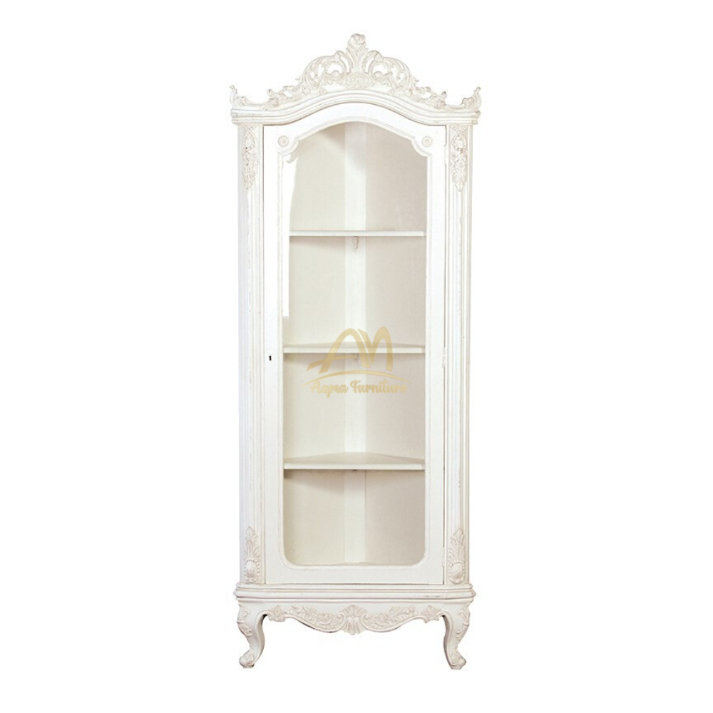 Wardrobe Glass Door White Cabinet Made From Solid Wood With French Style Wardrobes Living Room Furniture