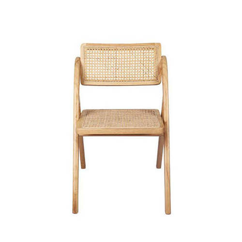 Luxury Patio Folding Garden Chair Rattan Wood Frame Outdoor Furniture Dining Restaurant Dining Event Chair Wholesale