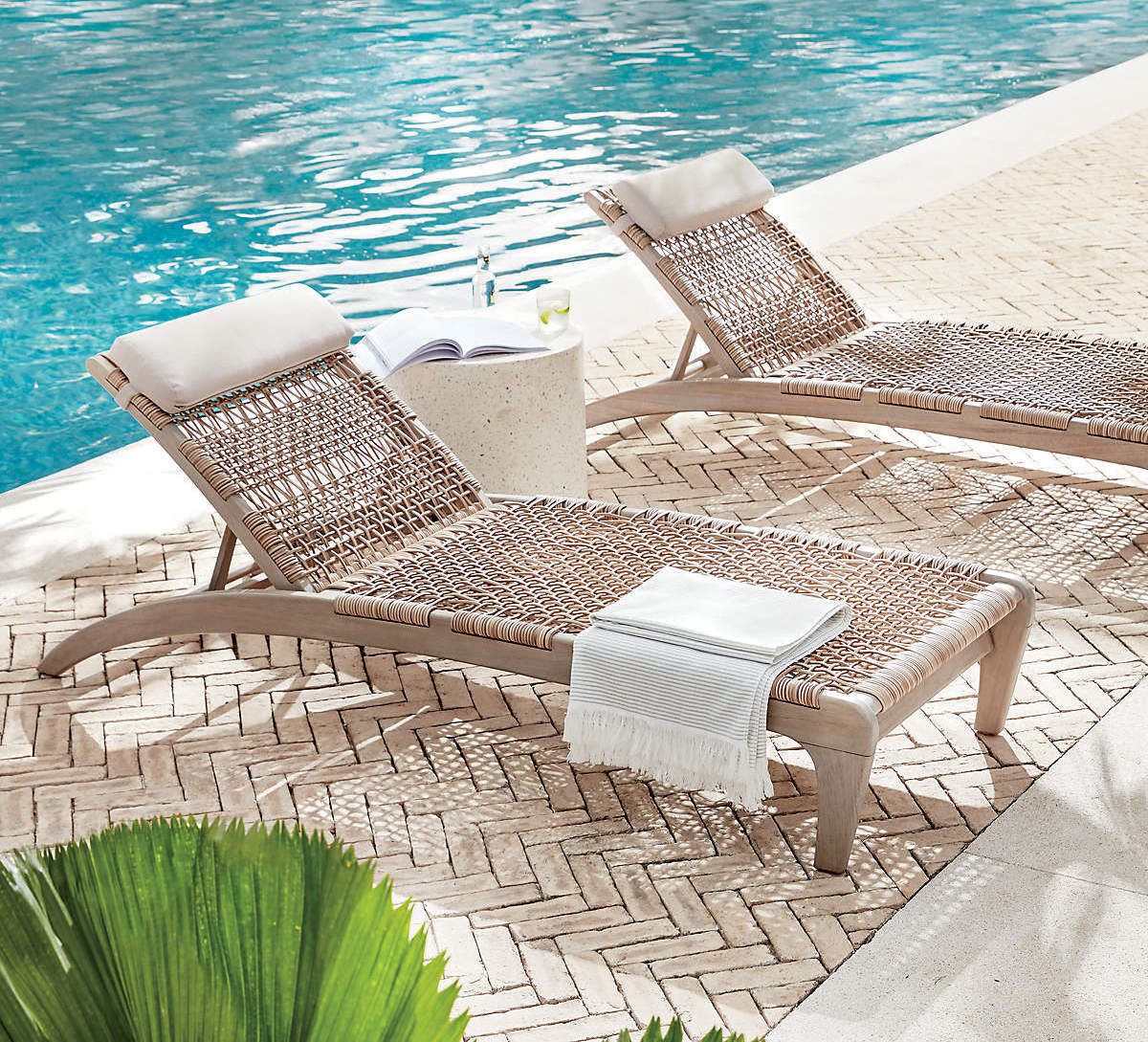 Leisure Beach Lounger Poolside Sun Loungers Outdoor Rope Loungers Chair