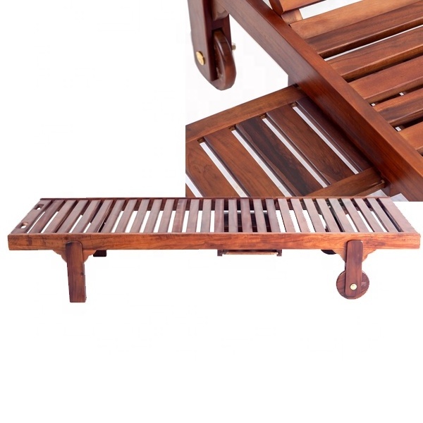 Outdoor Sun Lounger Bench Outdoor Garden Furniture Wooden Sunbed Teak Wooden Pool Chair Sun lounger