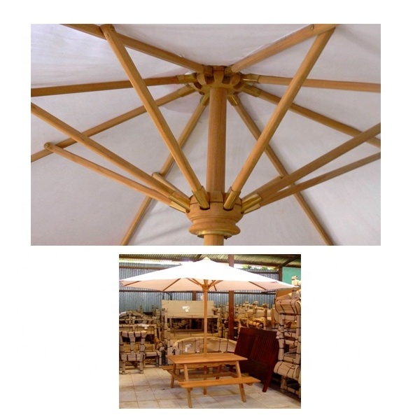 Teak Wooden Umbrella Outdoor Garden Patio Furniture Umbrella