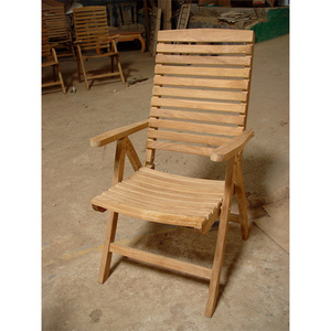 Reclining Chair High Quality Folding Garden Chair Outdoor Patio Furniture Teak Wooden Folding Chair 4