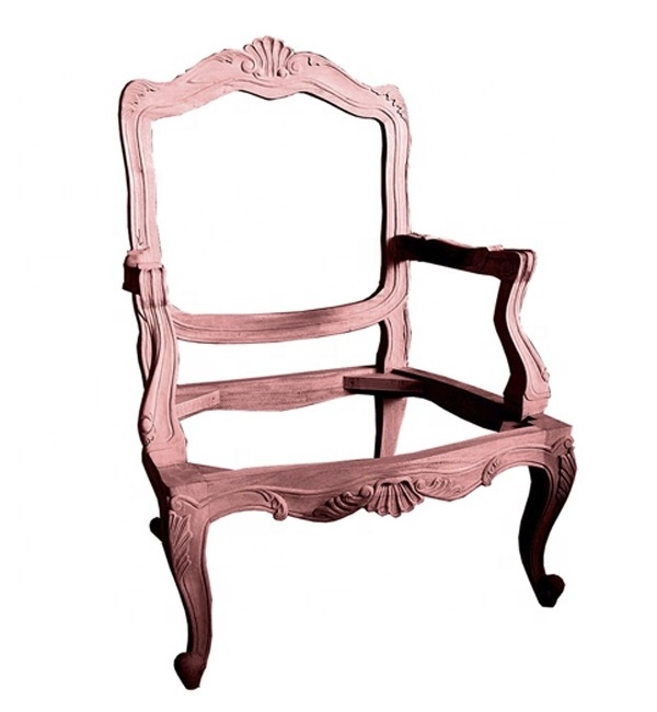 Wooden Carved Chair Mahogany Wooden unfinished furniture wooden frame chair Dining room Chair frame no paint no fabrics 2