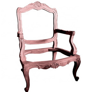 Wooden Carved Chair Mahogany Wooden unfinished furniture wooden frame chair Dining room Chair frame no paint no fabrics 2