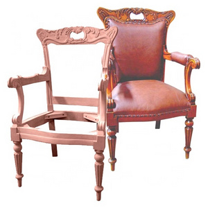 Mahogany Wooden Carved Chair Sofa unfinished furniture wooden frame dining chair Living room sofa frame no paint no fabrics 12