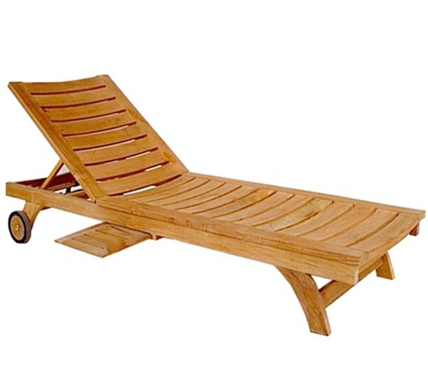 Sun Lounger Bench Teak Wooden Lounger Garden Outdoor Patio Furniture Sunbed Teak Wooden Pool Chair Beach Chair 12