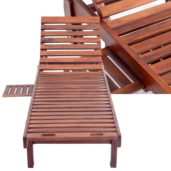 Outdoor Sun Lounger Bench Outdoor Garden Furniture Wooden Sunbed Teak Wooden Pool Chair Sun lounger