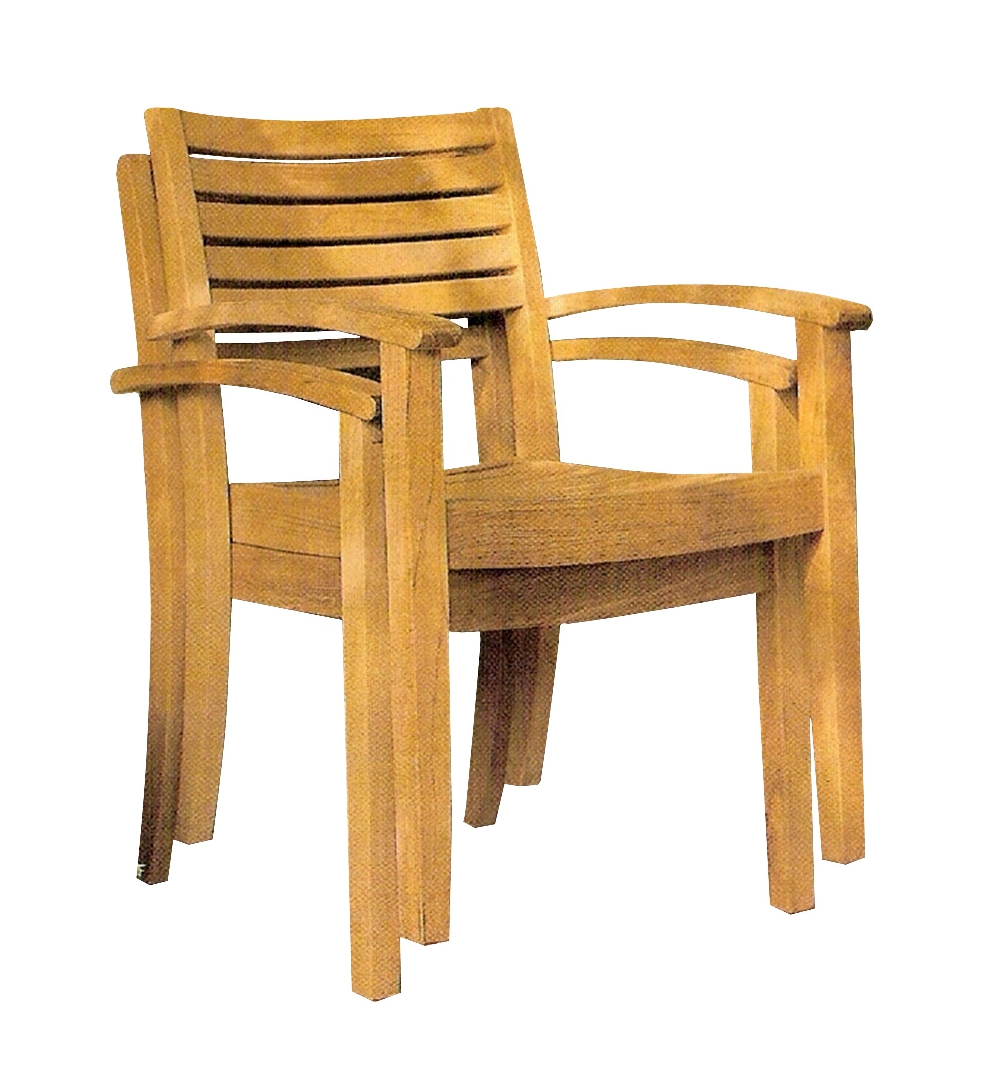 Teak wood Patio Garden Stackable Chair Indonesia Outdoor Furniture , teak wood acacia wood Cheap Prices