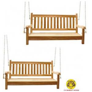 Hotel Restaurant Cafe Shop Furniture Teak Wooden Swing Bench Patio Garden Furniture Swing Bench Set