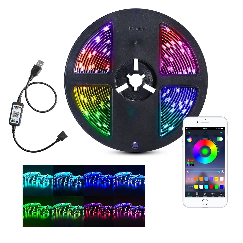 Factory Direct High Quality Led Strip Lights RGB Strip Light Kit Waterproof and High Brightness 5v SMD 5050 Led Holiday Lighting