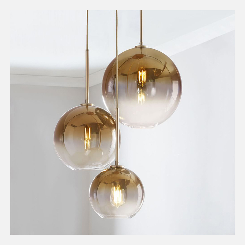 Home Lighting E27 Glass Bubble Ball Led Ceiling Pendant Lamps Indoor Modern Design Ball Hanging Wire Light Fixture Designer