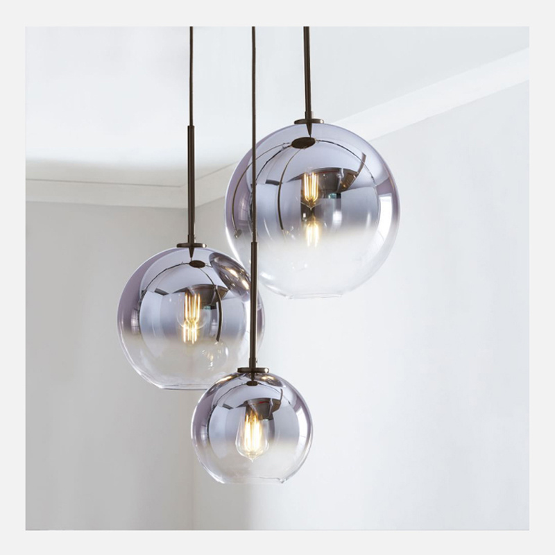 Home Lighting E27 Glass Bubble Ball Led Ceiling Pendant Lamps Indoor Modern Design Ball Hanging Wire Light Fixture Designer