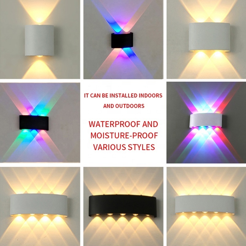 New Design Outdoor Led Wall Sconce Lighting Metal Indoor Modern Bracket Light Rgb Wall Lights