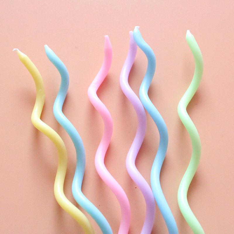 Birthday Party Curve Rainbow Thread Candles Creative Birthday Cake Curve Rainbow Candles