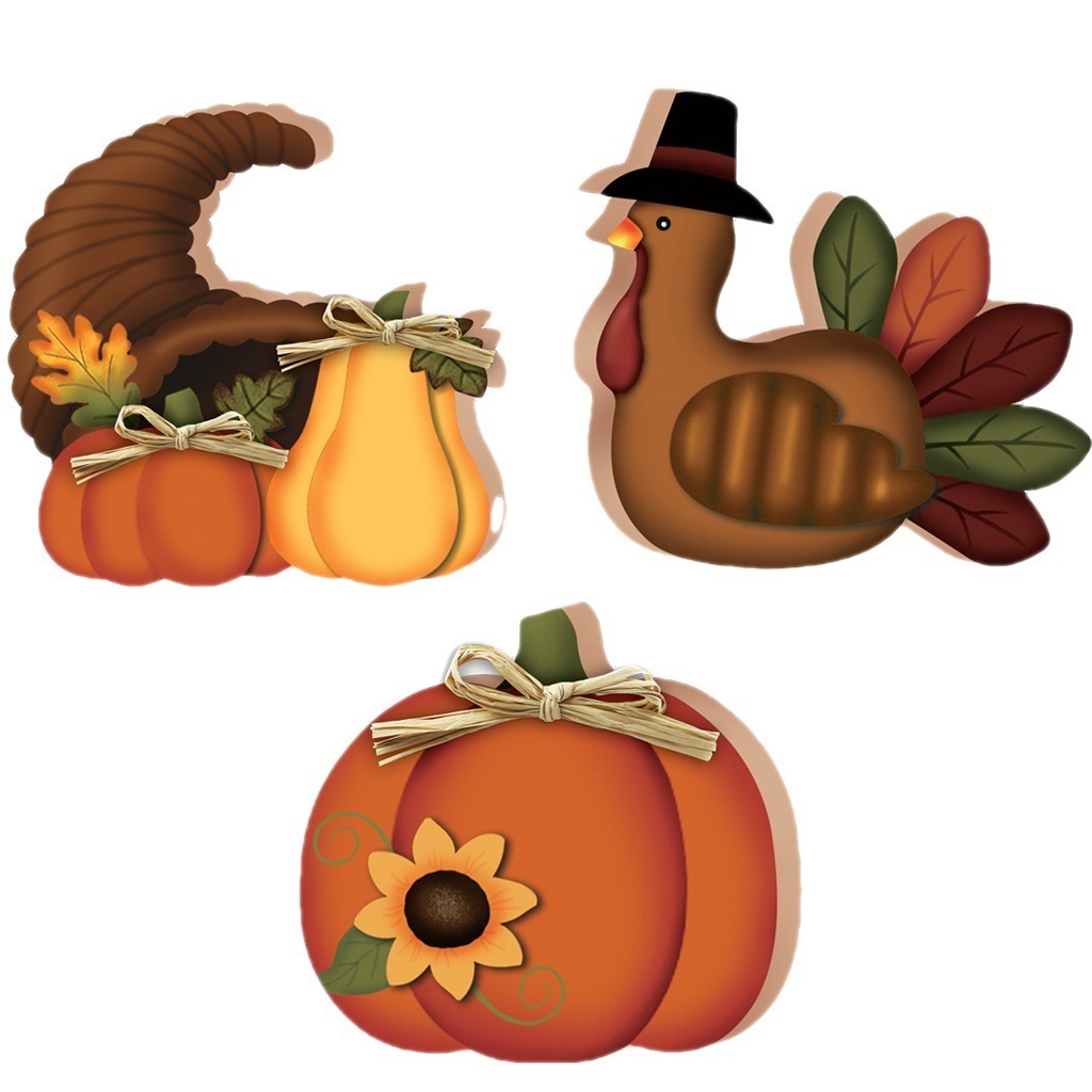 Thanksgiving party Decorations Wooden Pumpkin Home desktop decor Creative indoor outdoor crafts for Thanksgiving Harvest Day