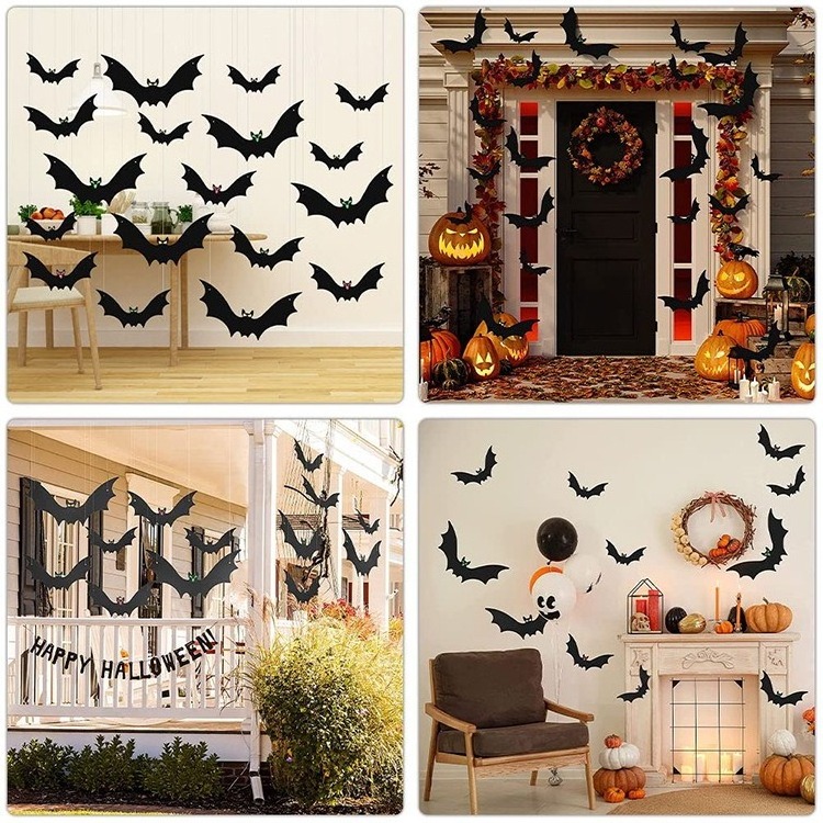 CIVI Halloween Bat Hanging Decoration Courtyard Bat Pendant Halloween Party Props Indoor Outdoor Hanging Decorations