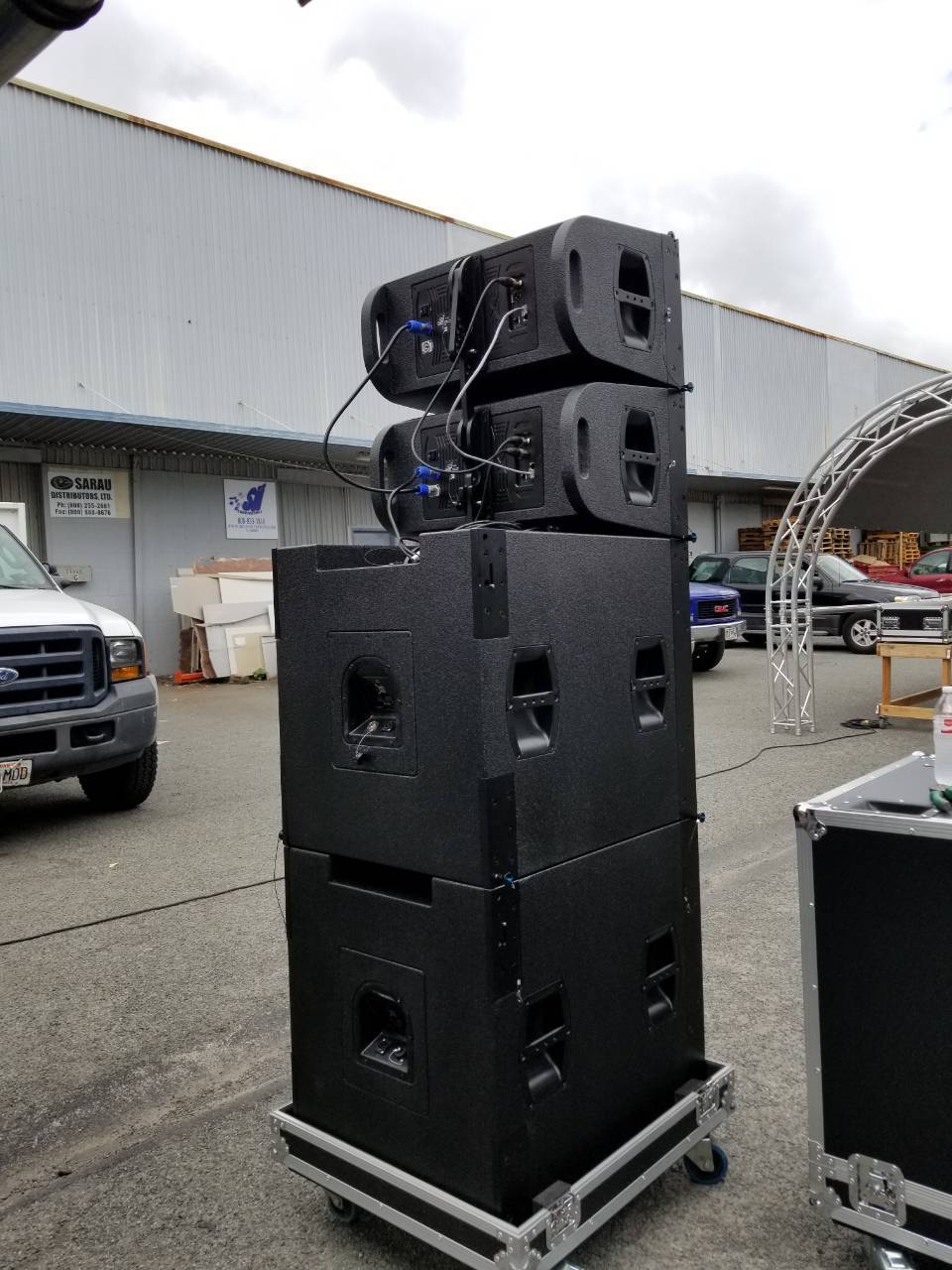 line array speaker system + CVR  line array active 12 inch + powered 21 inch subwoofer speaker