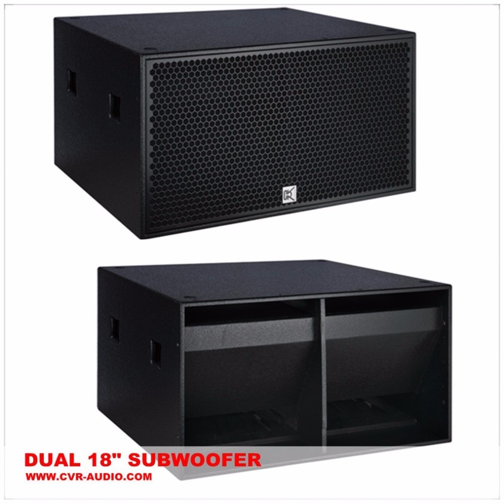 CVR latest dual 18-inch subwoofer bass bin+concert speakers\China sound speaker empty box