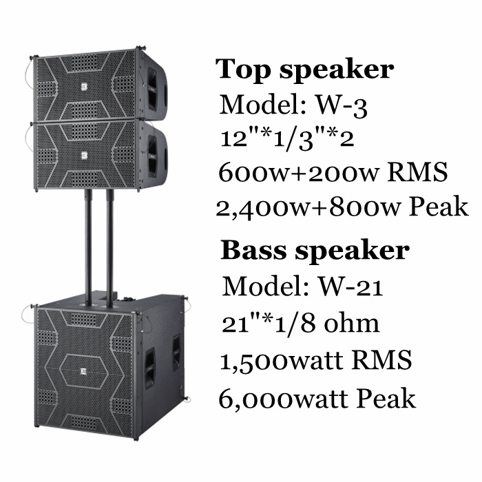 CVR AUDIO single 12 inch line array outdoor line array 21 inch subwoofer speaker W-3/W-21