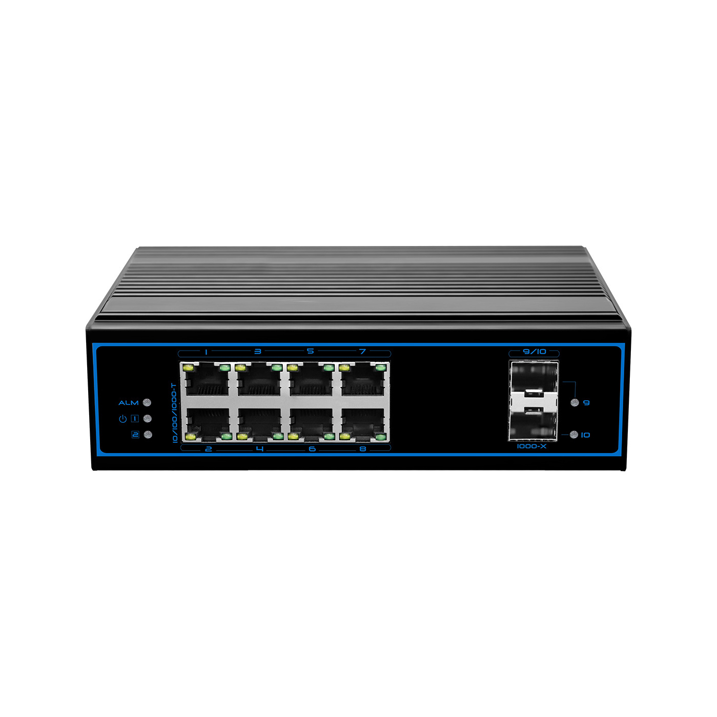 Hot Selling Full Gigabit Industrial 10 Ports Ethernet Switch 1000Mbps SFP Sports Unmanaged DIN rail Network Switch