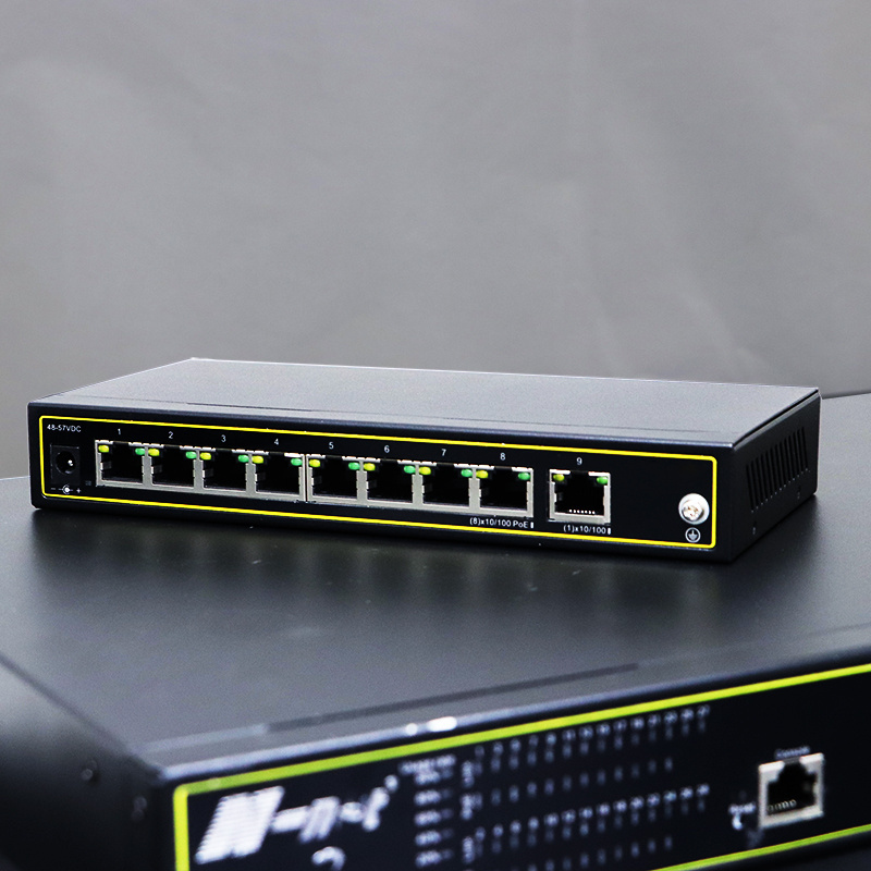 RJ45 8 port Industrial network ethernet switch Unmanaged 10/100/1000M Ethernet poe fiber Switch 120w standard AF/AT POE 30w