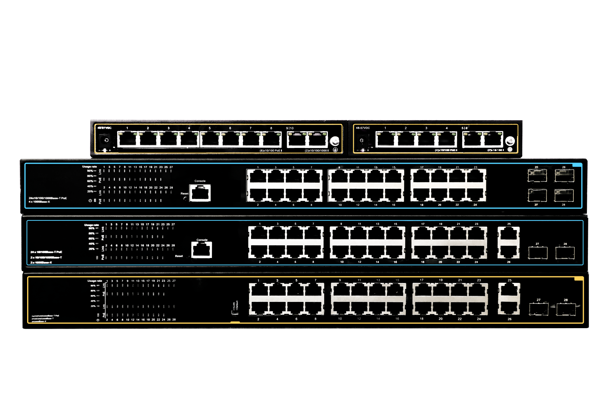 Lightning and Static Protection L3 switch 52 ports combo 1000Mbps POE switch 4 port 10G SFP Managed network switch Gigabit 550W