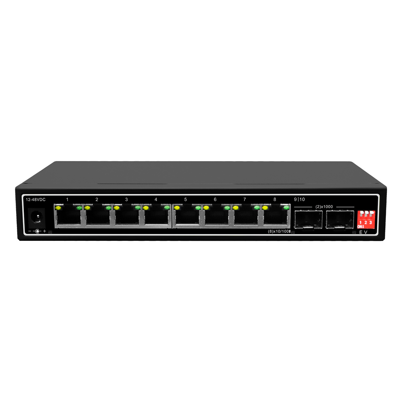 Factory OEM/ODM 10/100/1000M ethernet fiber switch POE gigabit with 2 SFP ports POE Network Switch 10 ports