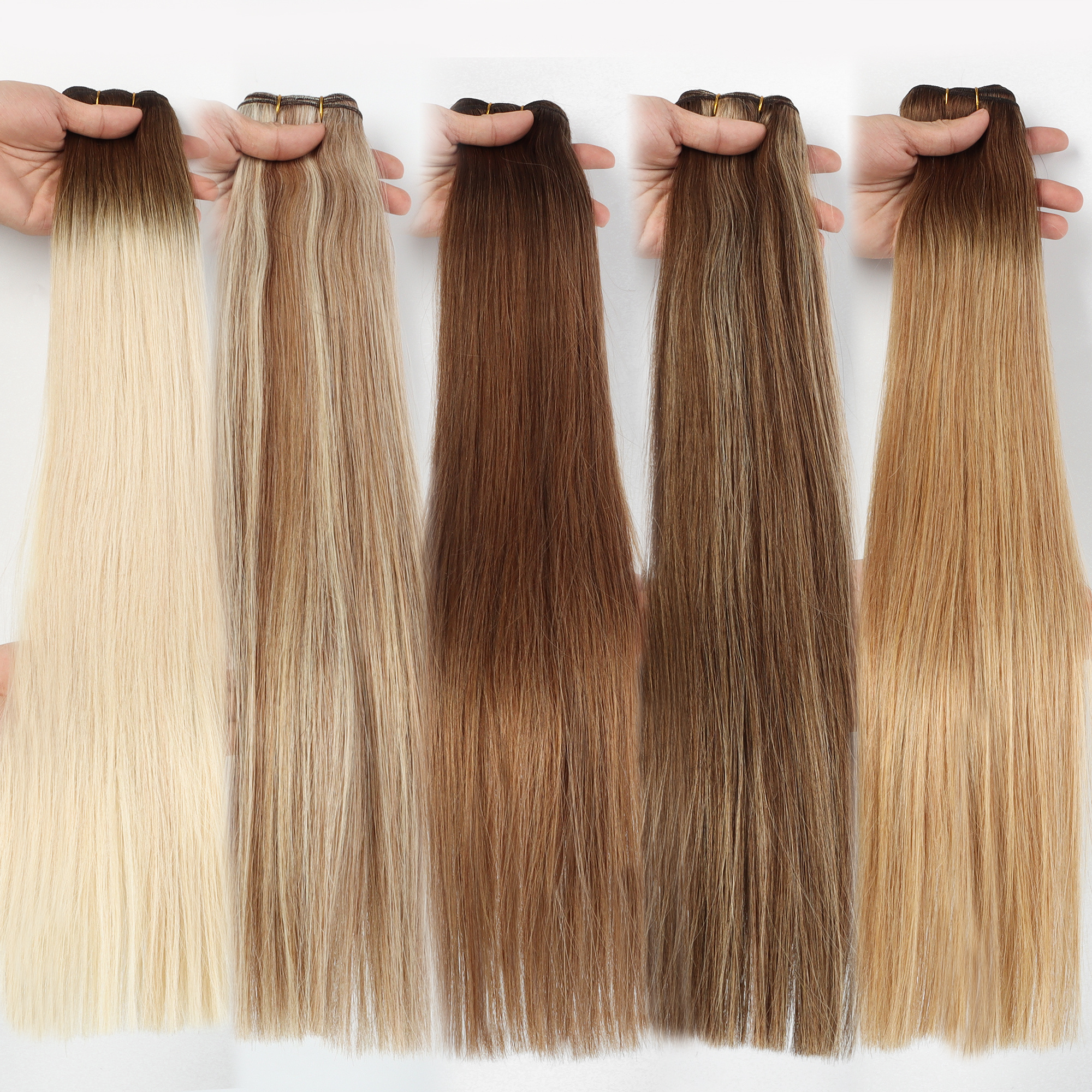 2023 New Arrival 100% Human Hair Handtied Weft Thick Ends Can Be Cut Invisible Genius Weft Hair Extension Human Hair